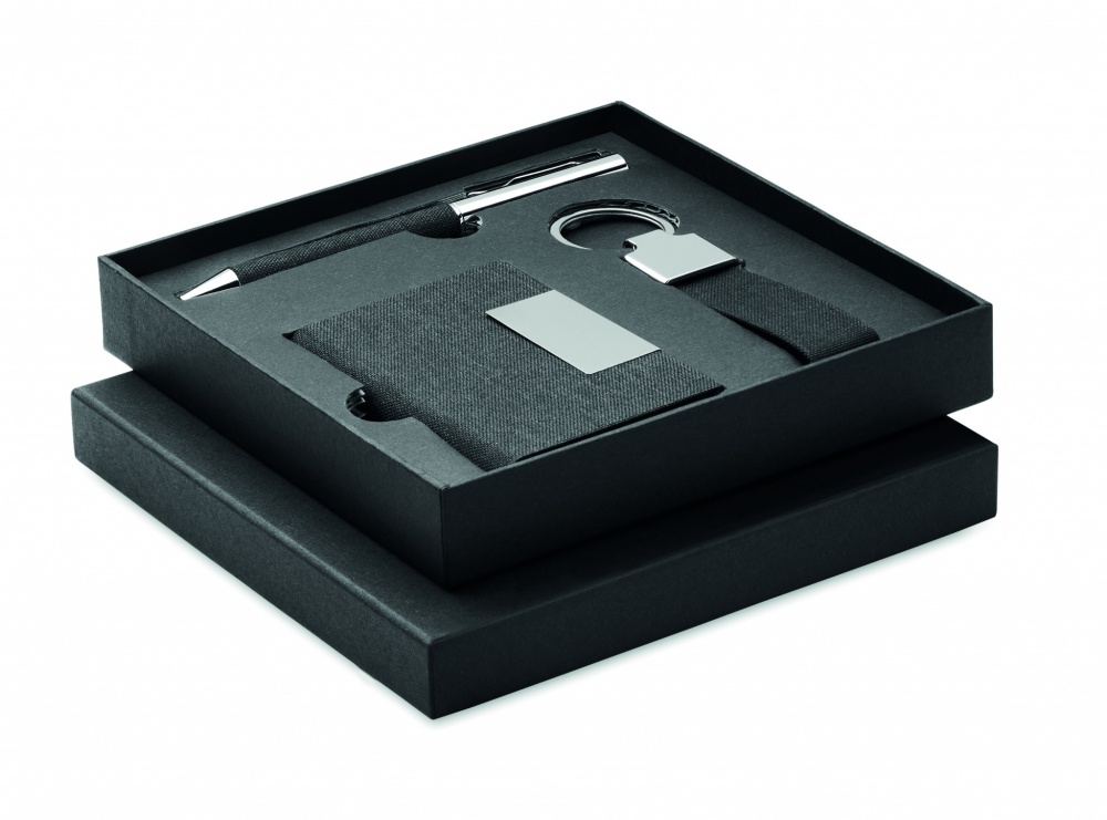 Logo trade meene pilt: 3-osaline kinkekomplekt kinkekarbis, kohandatava trükilahendusega